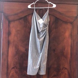 Black Halo shimmery cocktail dress